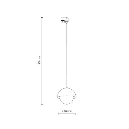 Пендел за 1-фазна релсова система BONO 1xG9/8W/230V черен