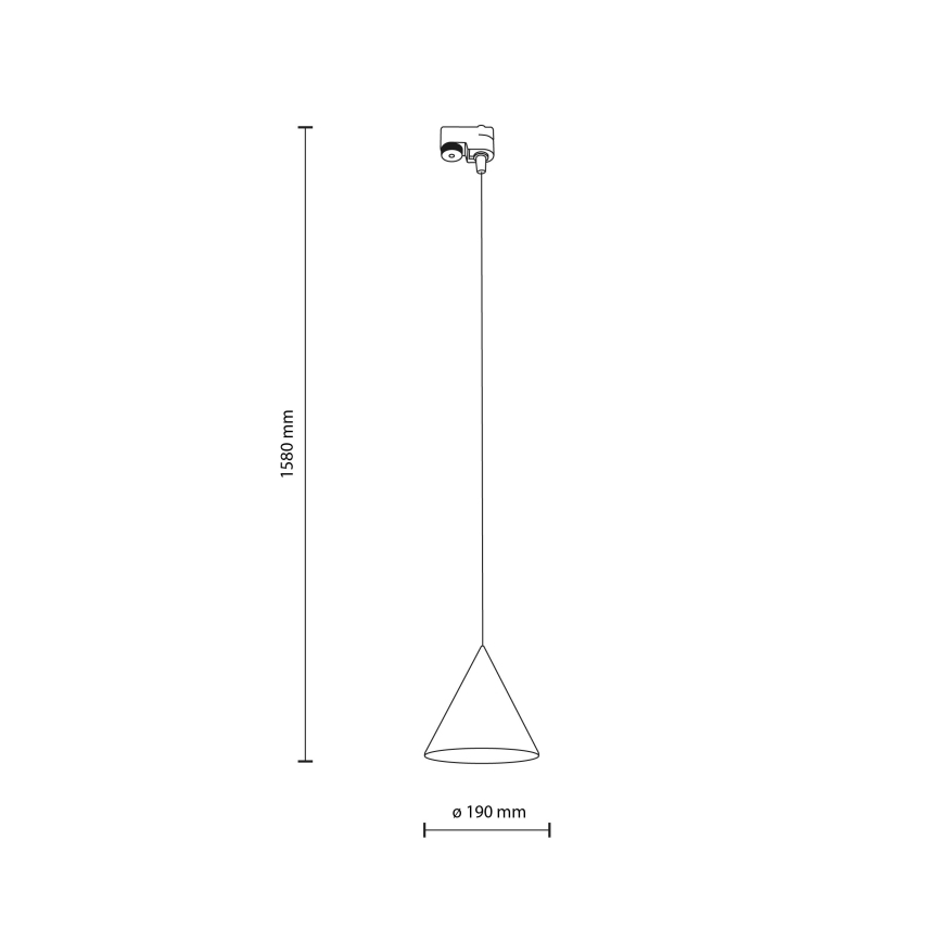 Пендел за 1-фазна релсова система CONO 1xE27/15W/230V черен/сив