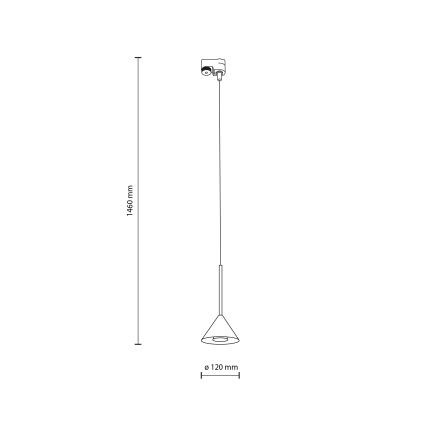 Пендел за 1-фазна релсова система CONO MINI 1xGU10/10W/230V черен