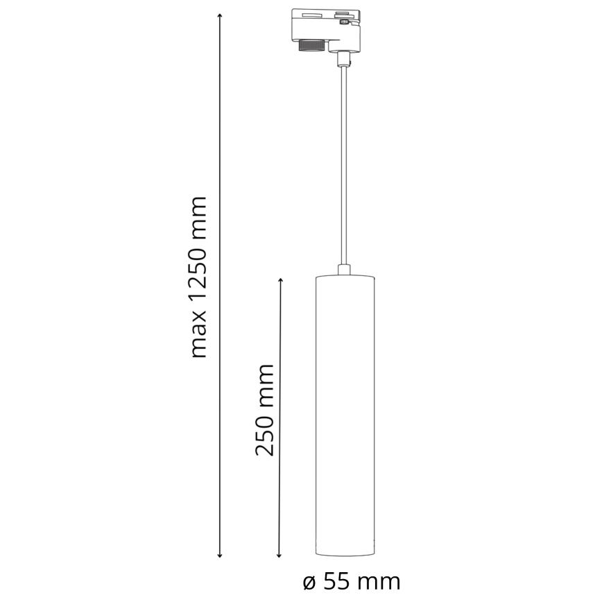 Пендел за релсова система MARIBEL 3xGU10/10W/230V + 1 м релса система бял