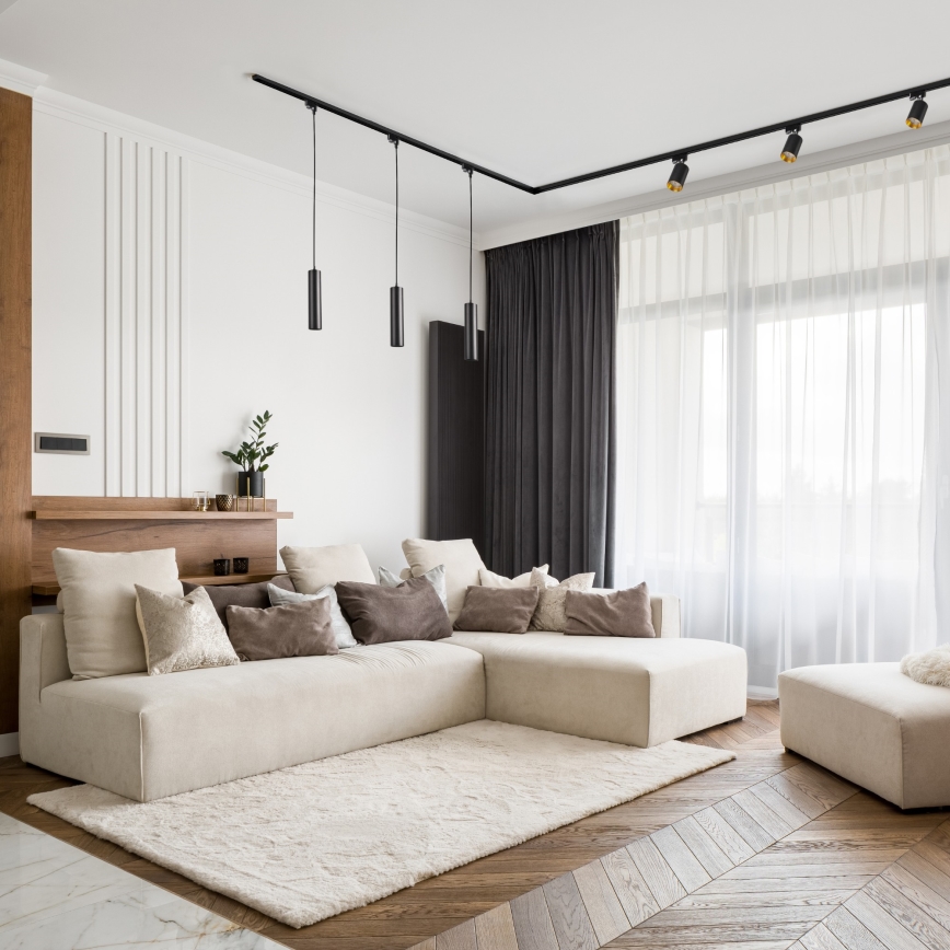 Пендел за релсова система MARIBEL 3xGU10/10W/230V + 1 м релса система черен