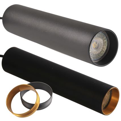 Пендел за релсова система MARIBEL 3xGU10/10W/230V + 1 м релса система черен