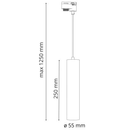 Пендел за релсова система MARIBEL 3xGU10/10W/230V + 1 м релса система черен