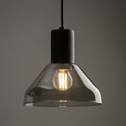 Пендел за 1-фазна релсова система NEO 1xE27/15W/230V черен/опушен черен