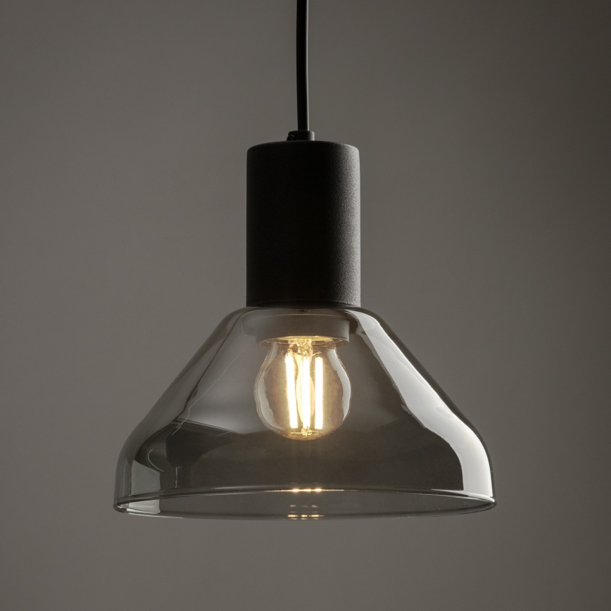 Пендел за 1-фазна релсова система NEO 1xE27/15W/230V черен/опушен черен