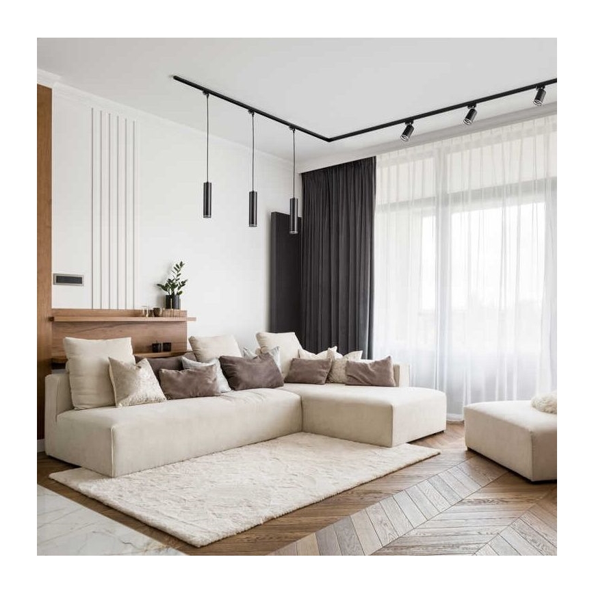 Пендел за релсова система ПАРИЖ 1xGU10/10W/230V черен