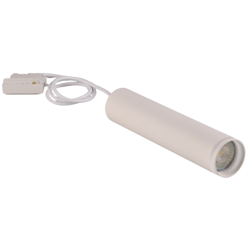 Пендел за релсова система ПАРИЖ 3xGU10/10W/230V + 1 м релса система бял
