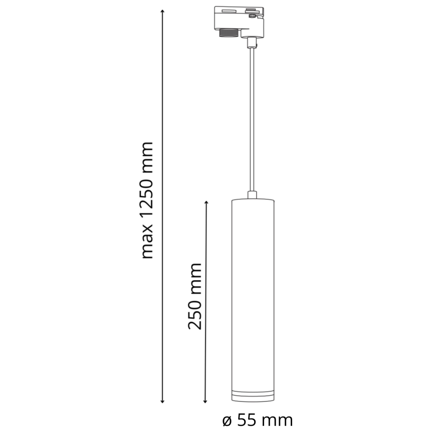 Пендел за релсова система ПАРИЖ 3xGU10/10W/230V + 1 м релса система бял