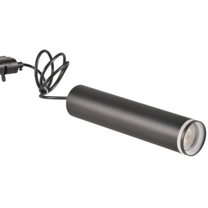 Пендел за релсова система ПАРИЖ 3xGU10/10W/230V + 1 м релса система черен