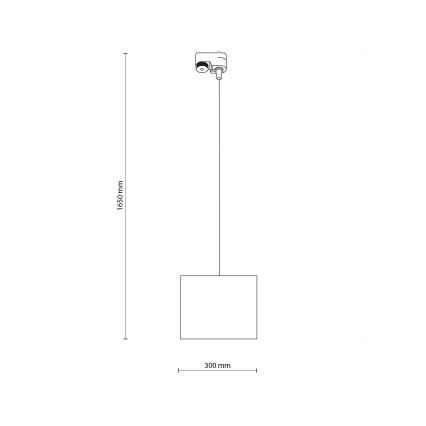 Пендел за 1-фазна релсова система TRACER 1xE27/15W/230V Ø 30 см черен/сив
