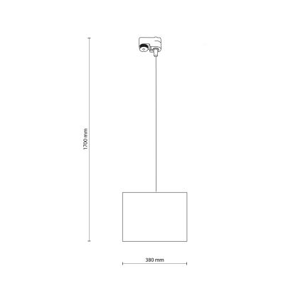 Пендел за 1-фазна релсова система TRACER 1xE27/15W/230V Ø 38 см черен/сив