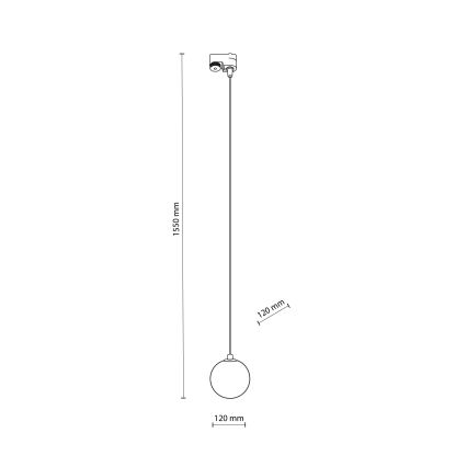 Пендел за 1-фазна релсова система TRACER 1xG9/8W/230V черен/опушен кафяв