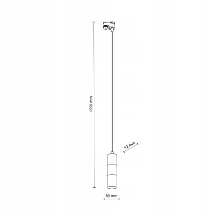 Пендел за 1-фазна релсова система TRACER 1xGU10/10W/230V черен/златист