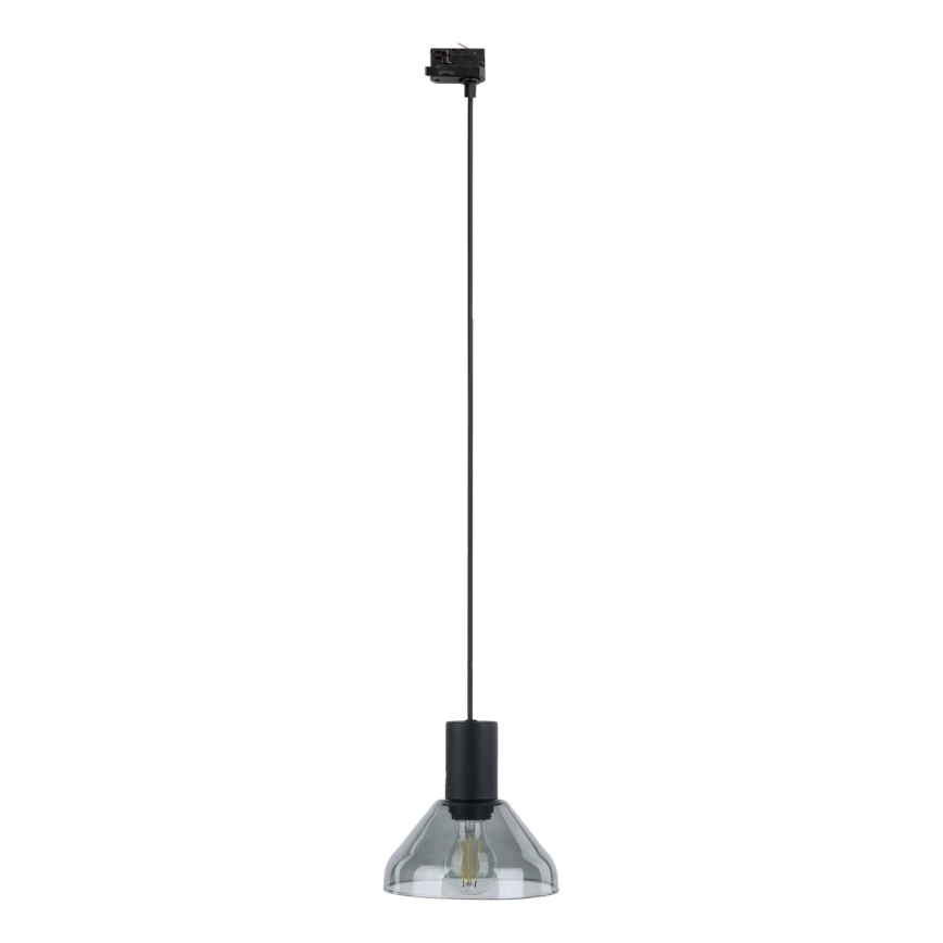 Пендел За трифазна релсова система NEO 1xE27/15W/230V черен/опушен черен