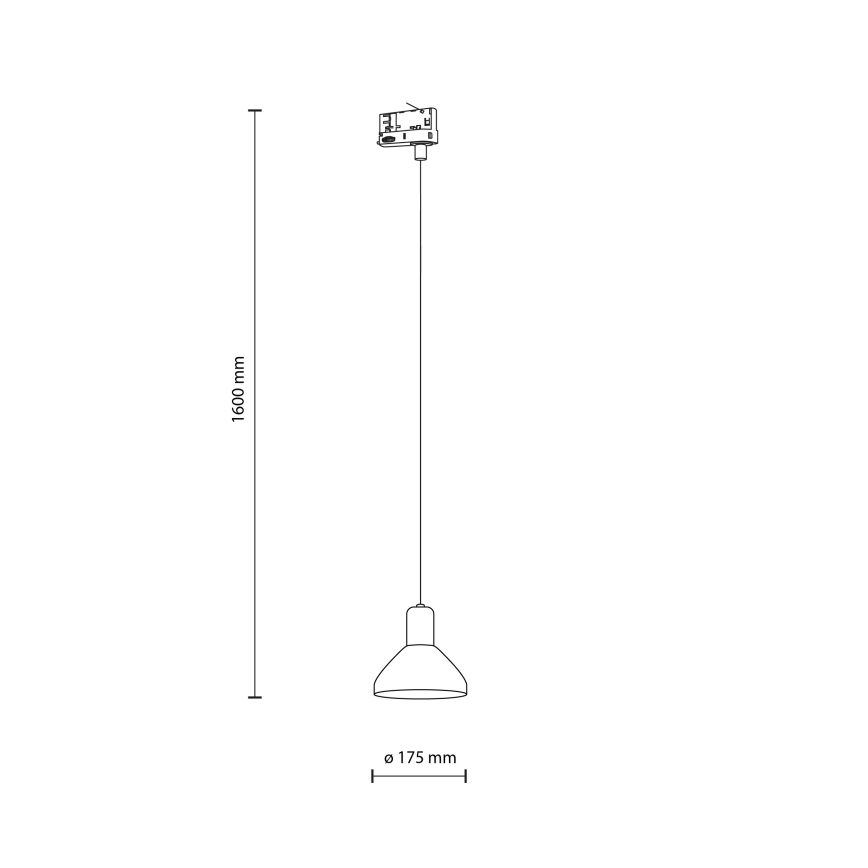 Пендел За трифазна релсова система NEO 1xE27/15W/230V черен/опушен черен