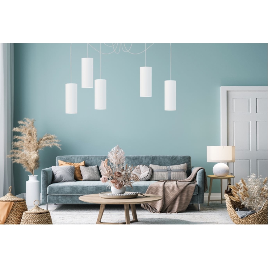 Пендел ZIK 5xE27/40W/230V паяк бял