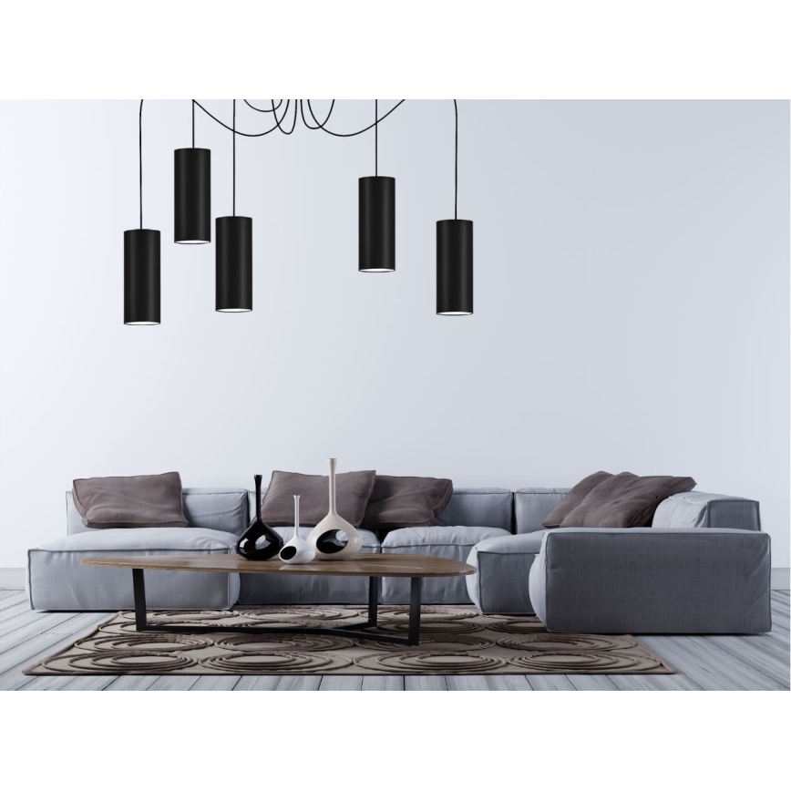 Пендел ZIK 5xE27/40W/230V паяк черен