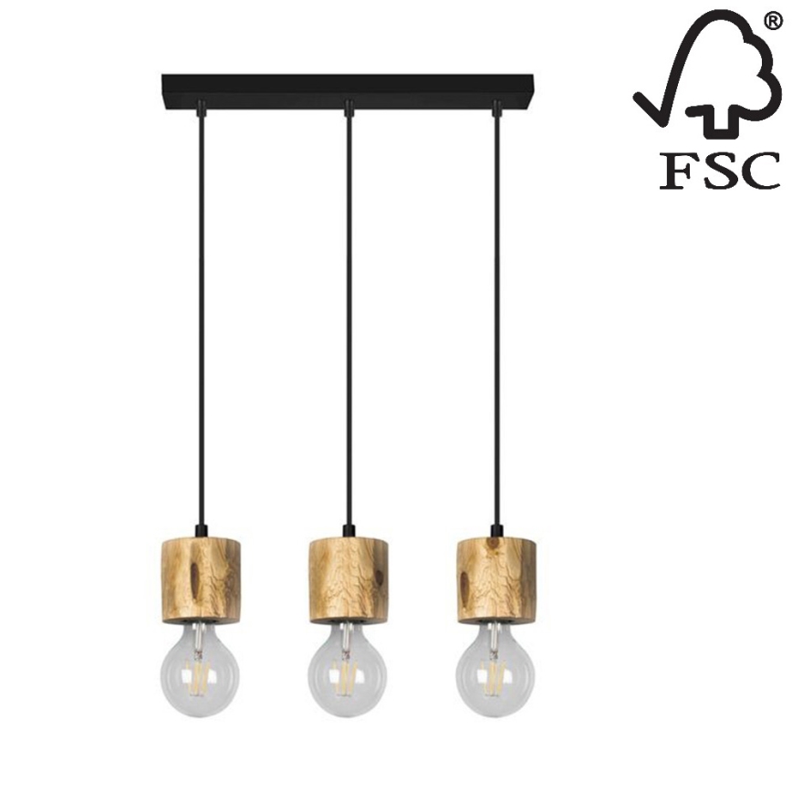 ПенделPINO 3xE27/60W/230V бор - FSC сертифициран