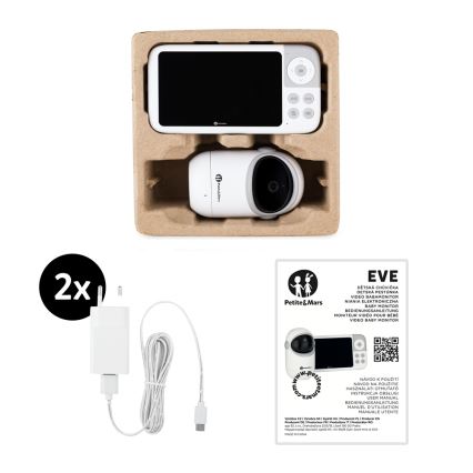 PETITE&MARS - Бебефон с монитор EVE 5.0 3,8V 3050 mAh