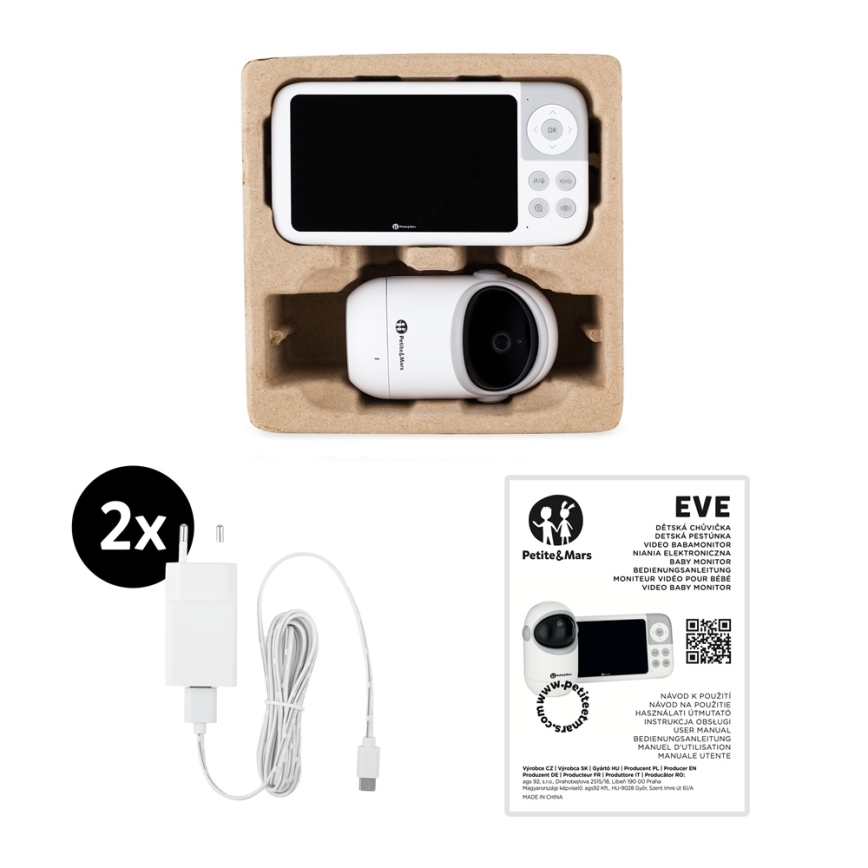 PETITE&MARS - Бебефон с монитор EVE 5.0 3,8V 3050 mAh