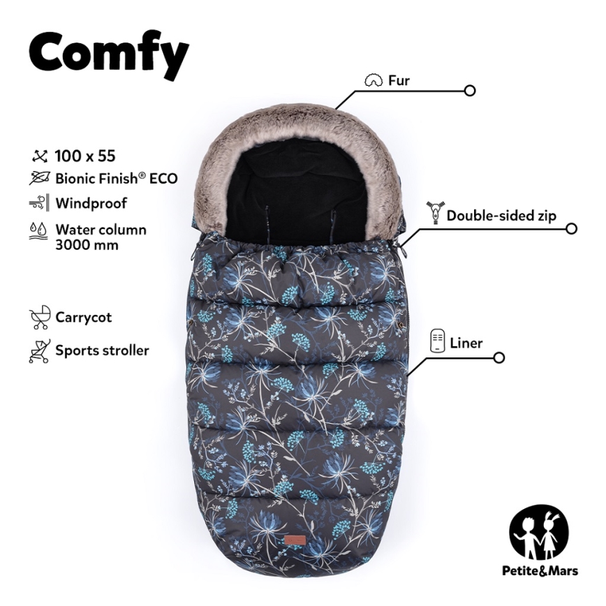 PETITE&MARS - Бебешко чувалче 4в1 COMFY Elegant Caramel/Beige кафяв