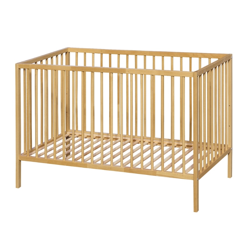 PETITE&MARS - Бебешко креватче + предпазна преграда NELA BEECH 120x60 cm бук