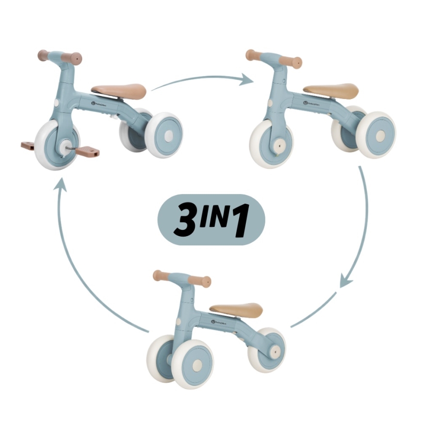 PETITE&MARS - Детска триколка 3 в 1 BINGO Stering Blue