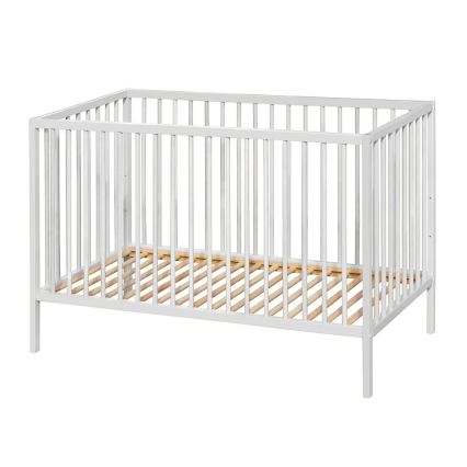 PETITE&MARS - Детско креватче + защитна странична решетка NELA BEECH 120x60 cm бяло/бук