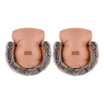 PETITE&MARS - Ръкавици за ръце за количка FURRY Pastel Peach