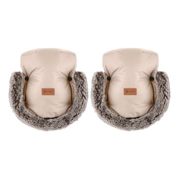 PETITE&MARS - Ръкавици за ръце за количка FURRY Роза Petal