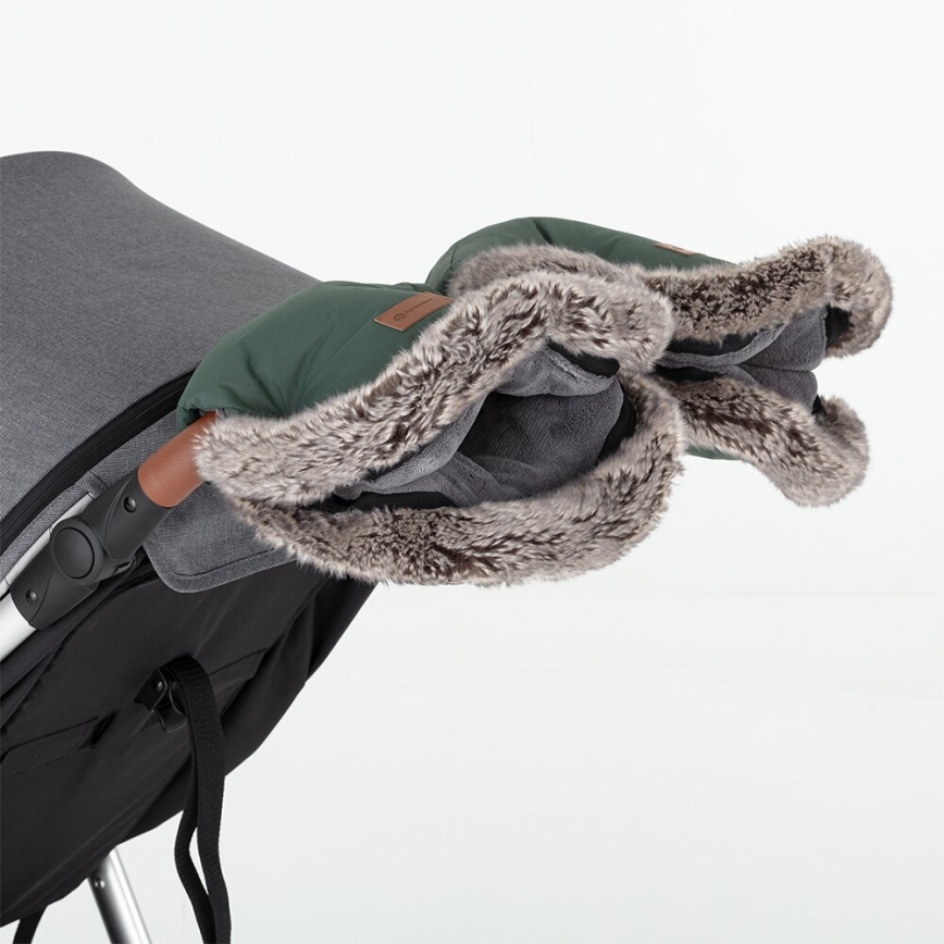 PETITE&MARS - К-кт Бебешко чувалче 4в1 ARCTIC + ръкавици за количка FURRY Veritable Khaki
