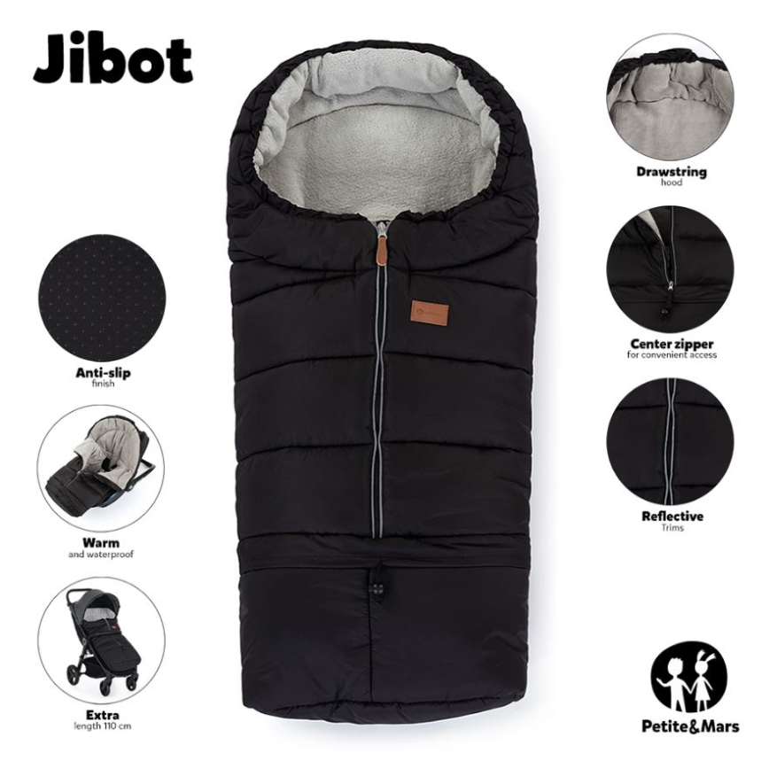 PETITE&MARS - К-кт Бебешко спално чувалче 3в1 JIBOT + stroller ръка muff кафяв