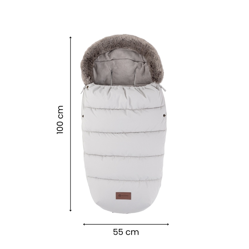 PETITE&MARS - Комплект: детски фусак 4 в 1 COMFY + ръкавници за количка FURRY Mocha Mousse