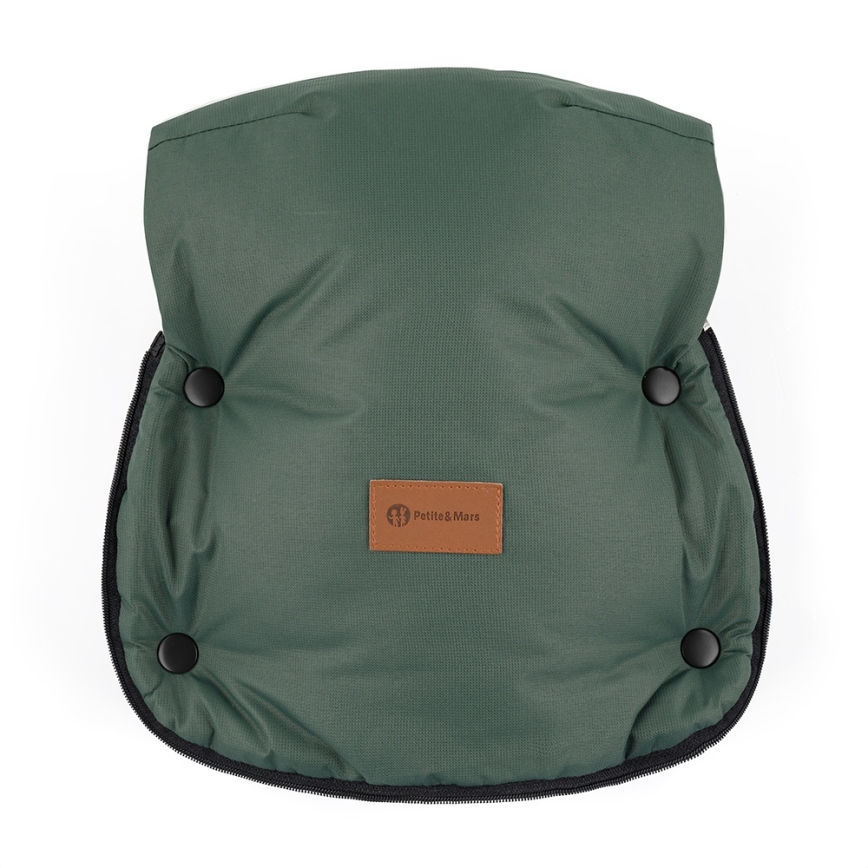 PETITE&MARS - КОМПЛЕКТ детски конверт 4 в 1 COMFY + муфове за количка FURRY хаки