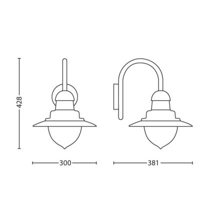 Philips 01652/30/PN - Външна, настенна лампа MYGARDEN RAINDROP 1xE27/60W/230V IP44