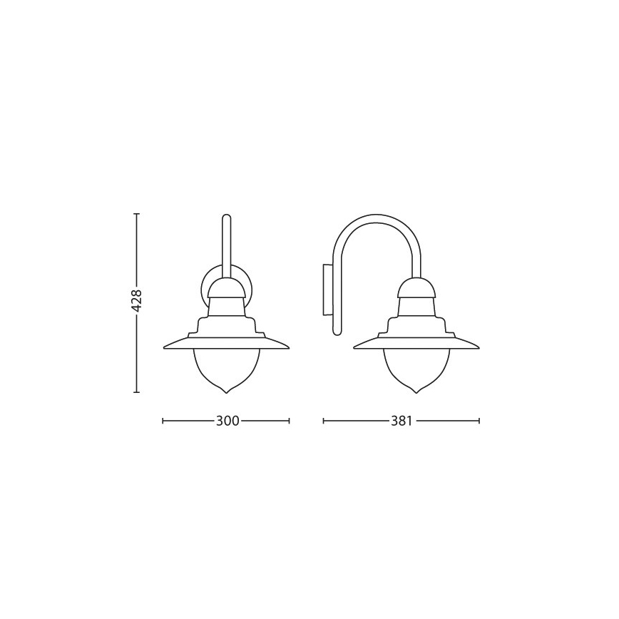 Philips 01652/52/PN - Външна, настенна лампа MYGARDEN RAINDROP 1xE27/60W/230V IP44