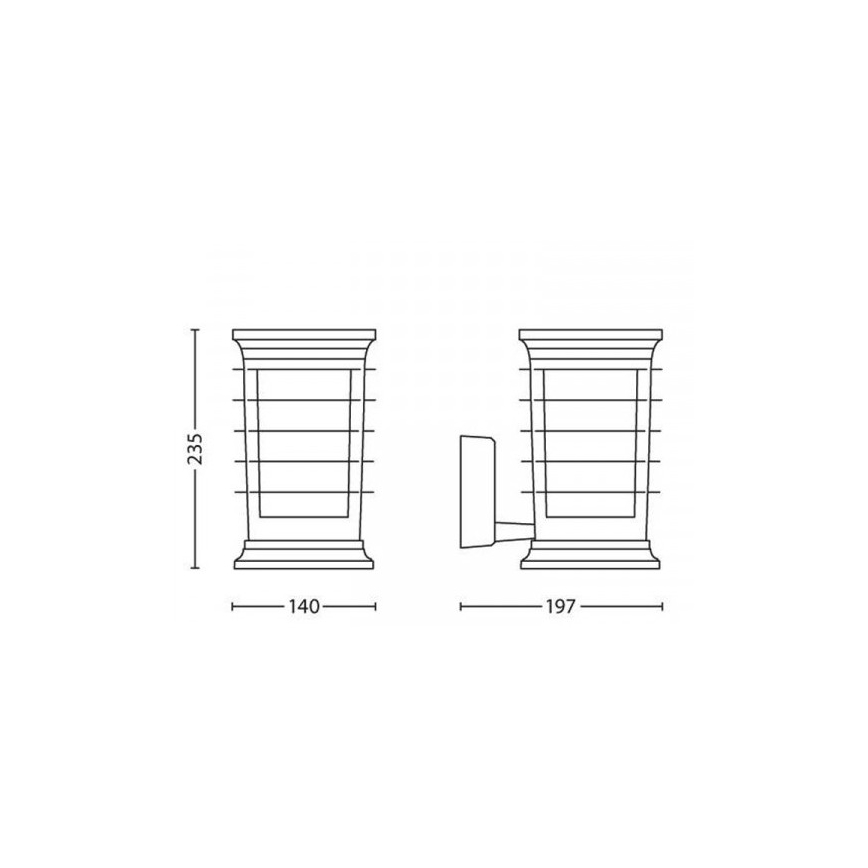 Philips 15280/54/PN - LED Екстериорен аплик MyGarden PATIO 1xE27/60W/230V IP44