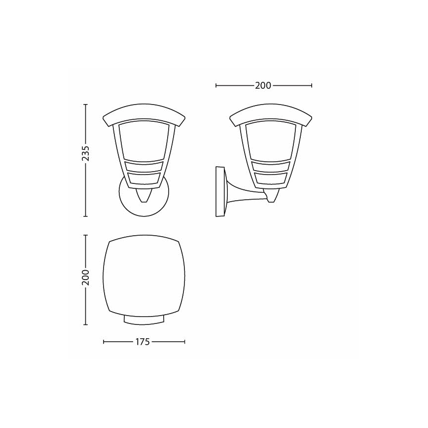 Philips 15380/30/16 - Екстериорна Стенна лампа MYGARDEN CREEK 1xE27/60W/230V IP44