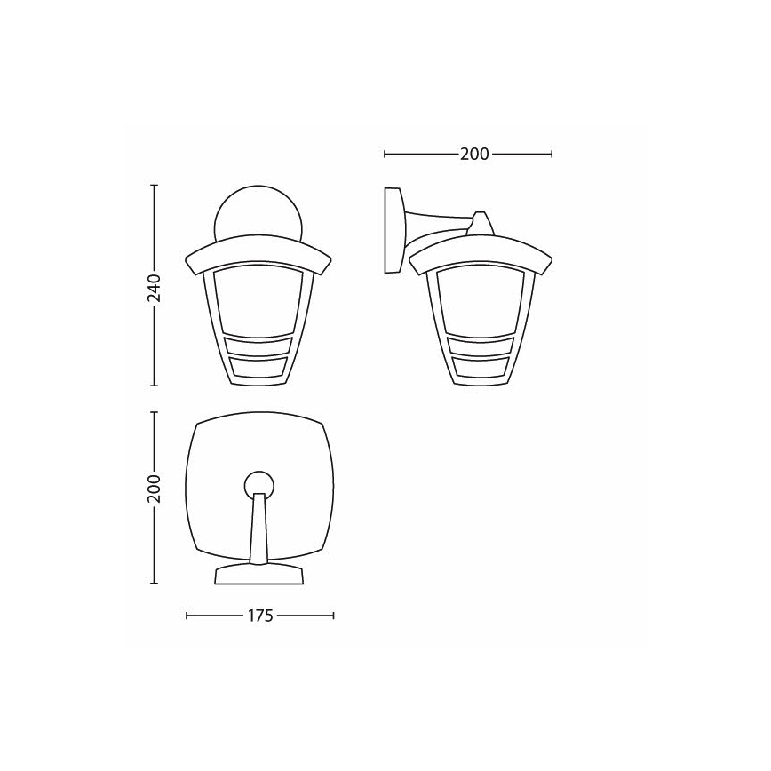 Philips - Екстериорен аплик 1xE27/60W/230V IP44