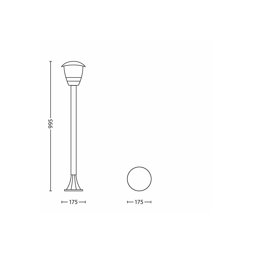 Philips 15383/30/16 - Екстериорна лампа MYGARDEN CREEK 1xE27/60W/230V черна IP44