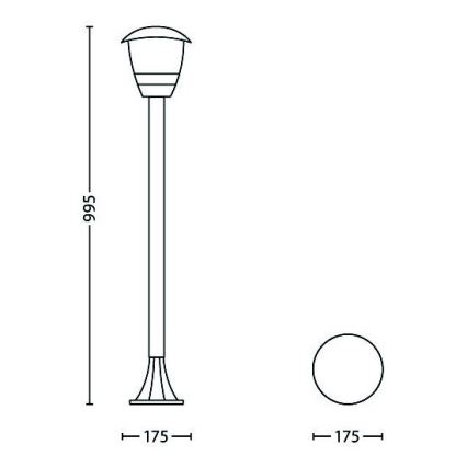 Philips - Екстериорна лампа 1xE27/60W/230V IP44