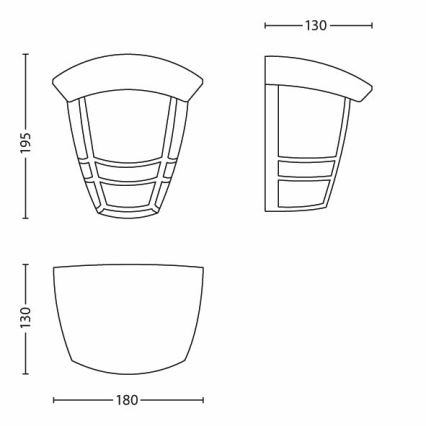 Philips - Екстериорна Стенна лампа 1xE27/60W/230V IP44