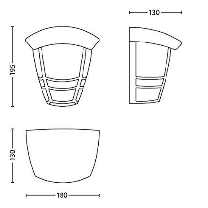 Philips - Екстериорна Стенна лампа E27/60W/230V IP44