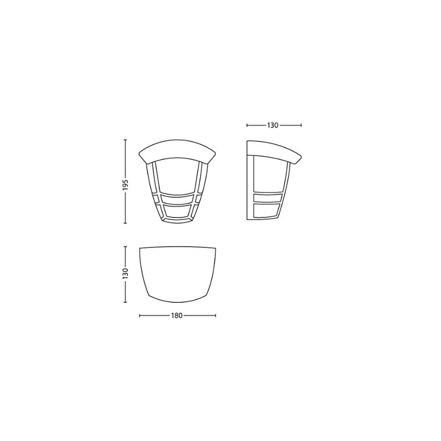 Philips - Екстериорна Стенна лампа E27/60W/230V IP44