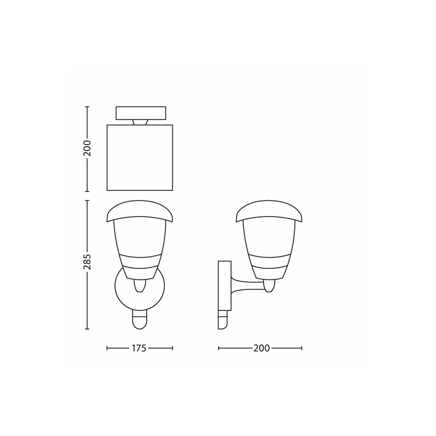 Philips - Екстериорен аплик със сензор 1xE27/60W IP44