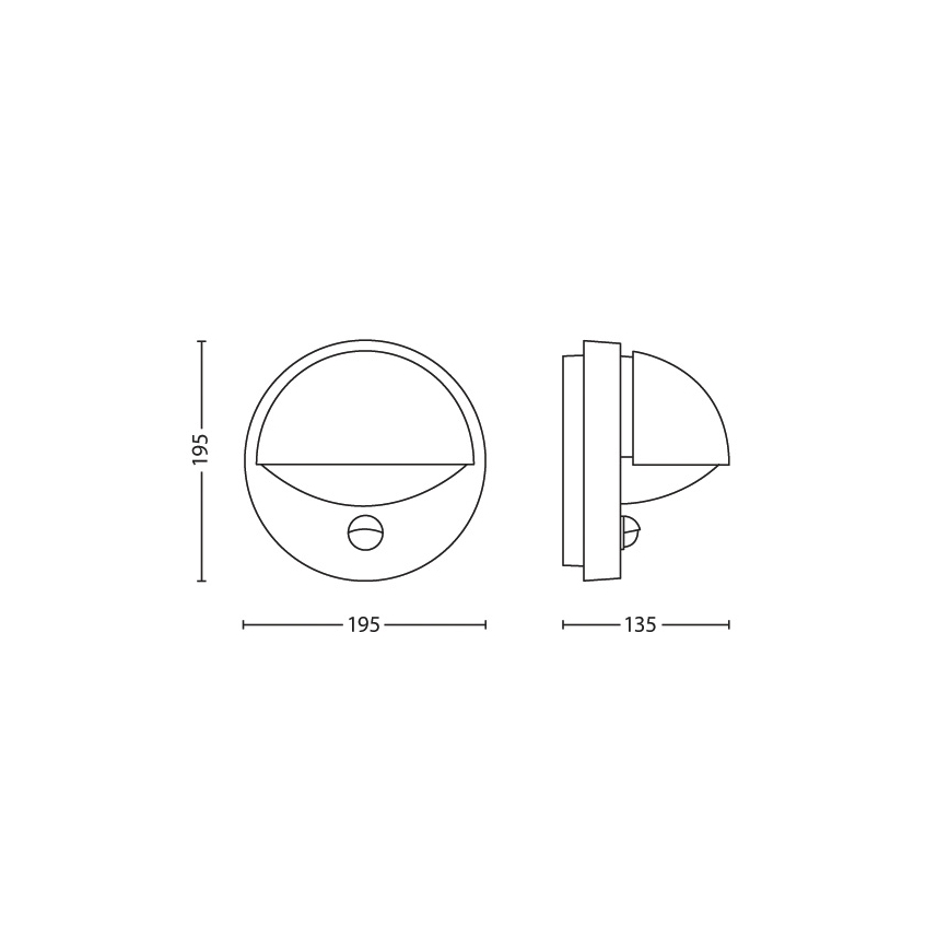 Philips - Екстериорен аплик със сензор JUNE E27/12W IP44