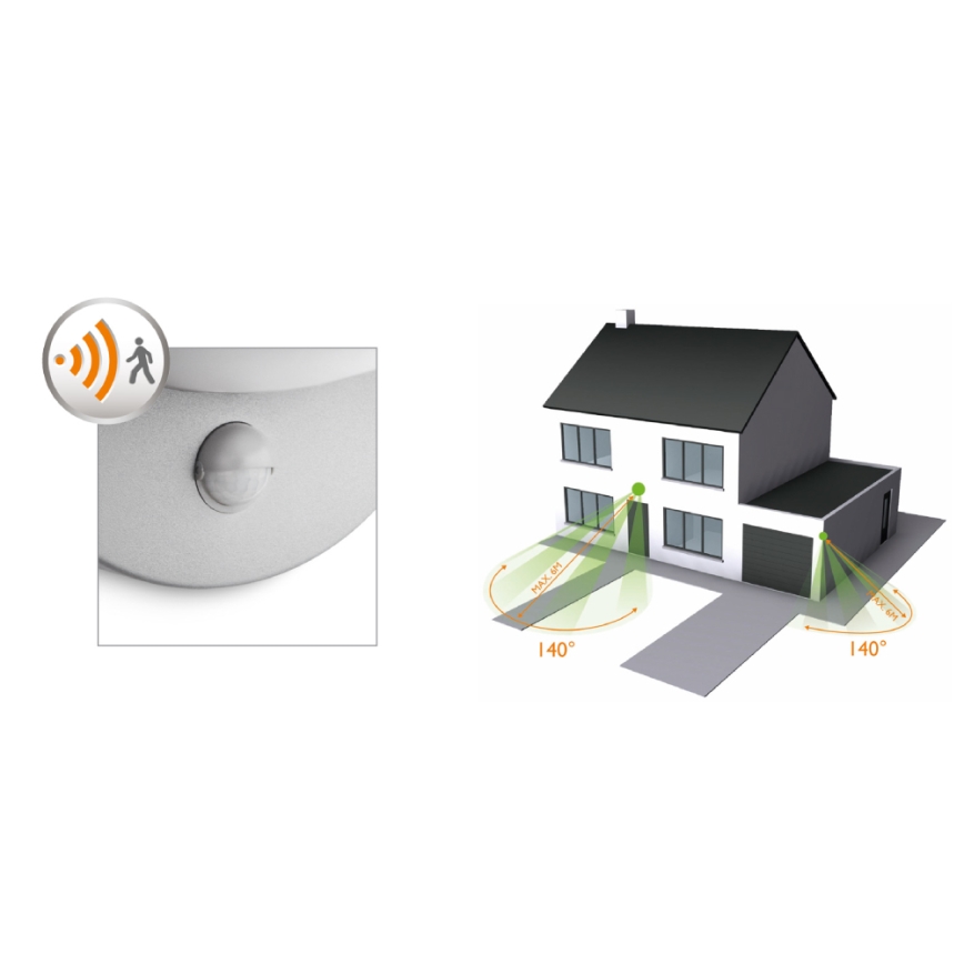 Philips - Екстериорен аплик със сензор JUNE E27/12W IP44
