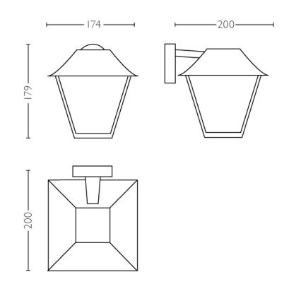 Philips - Екстериорна Стенна лампа E27/60W/230V IP44