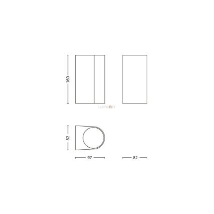 Philips 17102/86/16 - Външна, настенна лампа MYGARDEN NIGHTINGALE 2xGU10/35W IP44