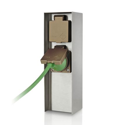 Philips 17108/47/16 - Екстериорен стълб с контакти MYGARDEN ROCK 230V IP44 SCHUKO